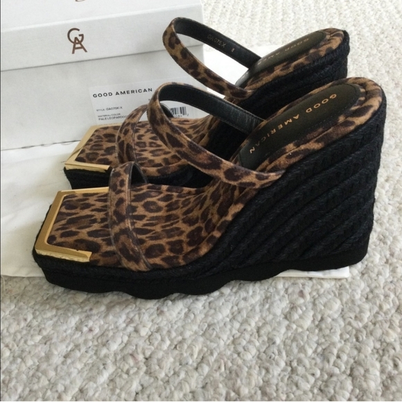 Good American NEW with dust bags wedge  heels sz8 - Picture 6 of 6